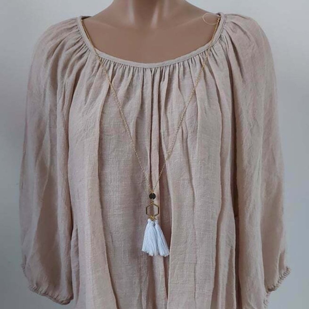 JM Collection Women's Blouse With Inner Tank Top And Removeable Chain XL